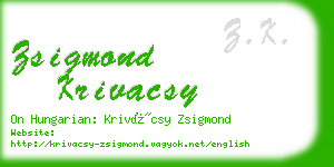 zsigmond krivacsy business card